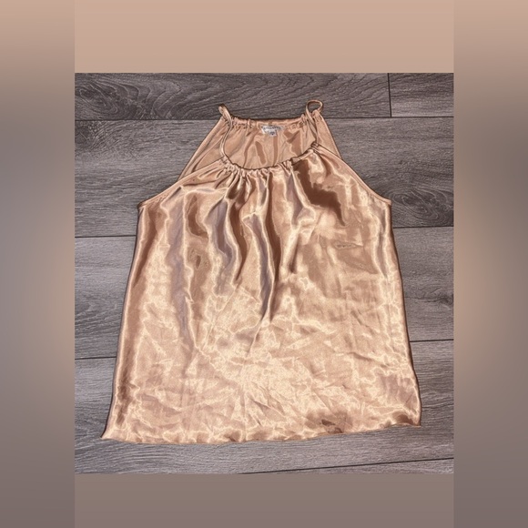 Tash & Sophie Size Small Silky Gold Tank Top Blouse Lightweight Dressy EUC - Picture 1 of 6